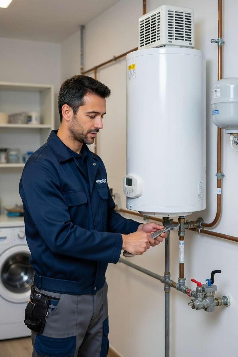 Plombier professionnel au travail